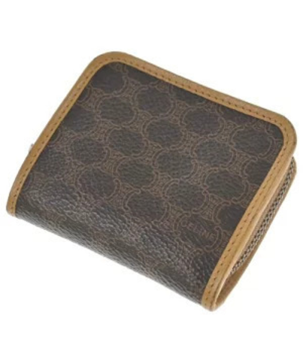 Celine Wallet coin case Wallet Brown x Beige Cream All over